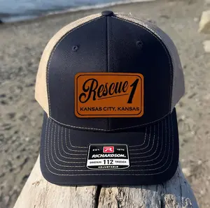 Personalized Fireman Hat -The First Due Fire Department Hat – Custom Leather Patch Cap, Firefighter Gift, Fire Dept Trucker Hat