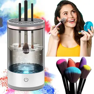 Electric , Cosmetic Brush Cleaner, Automatic Spinning  for All Size Makeup Brush, Gift for Women Wife Friend Foundation Cleansing Silicone