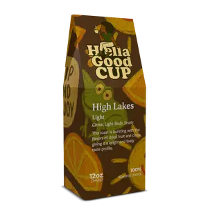 Hella Good Cup High Lakes Light Roast Coffee - Citrus Light Body Fruity Flavor for Warm Mornings & Iced Brews 12oz - Beverage