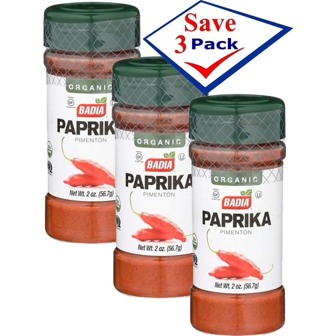 BADIA Organic Paprika Spice - 2 oz, Pack of 3, Flavor-Enhancing Cooking Seasoning Staple