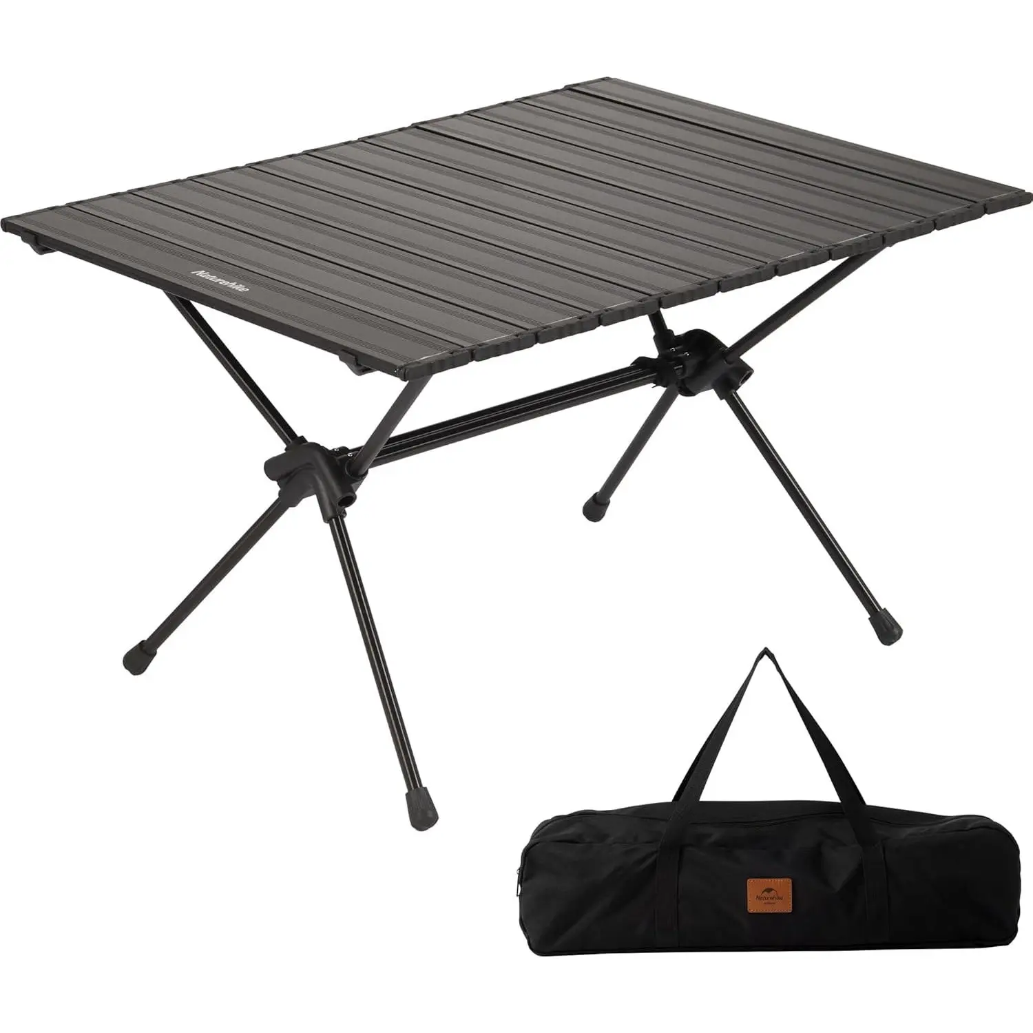 Naturehike FT11 Height Adjustable Camping Table, Ultralight Aluminum Roll Up Table with Carry Bag, Portable Backpacking Camp Table for Hiking Picnic Fishing Beach large chair backpack ing shrooms our door packable