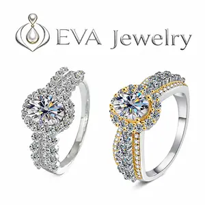[EVA Jewelry] Oval Cut 1.5CT 925 Sterling Silver Synethic Moissanite Ring