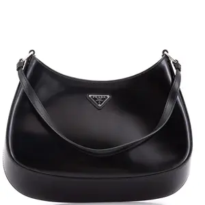 Pre-owned PRADA Patent Leather Shoulder Bags Cleo Shoulder Bag Spazzolato Leather Medium by Rebag