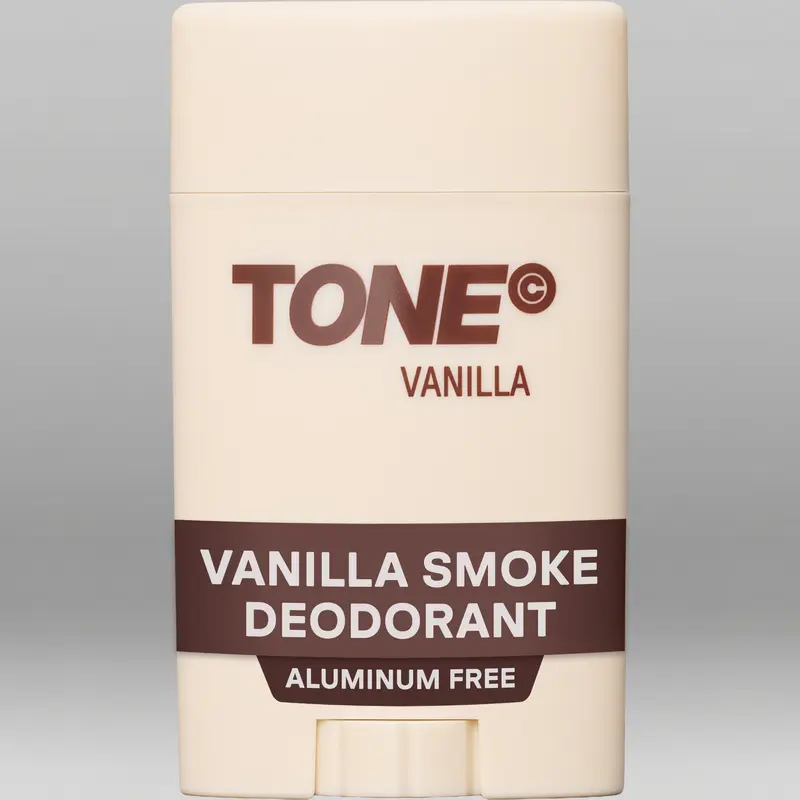 TONE Aluminum-Free Deodorant Solid Stick for Men - 48-Hour Odor Protection, Smooth Vanilla with Subtle Smoky Finish, 75g(2.65 oz), Daily Care Self Care Product with Shea Butter, Coconut Oil, Probiotics, Paraben-Free