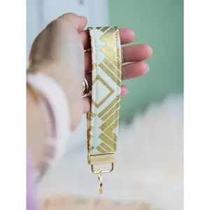 Foiled Gold and Silver Keychain Wristlet