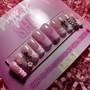 GEL Flower Power Press On Nails (CHARMS MAY VARY) READ BEFORE PURCHASING