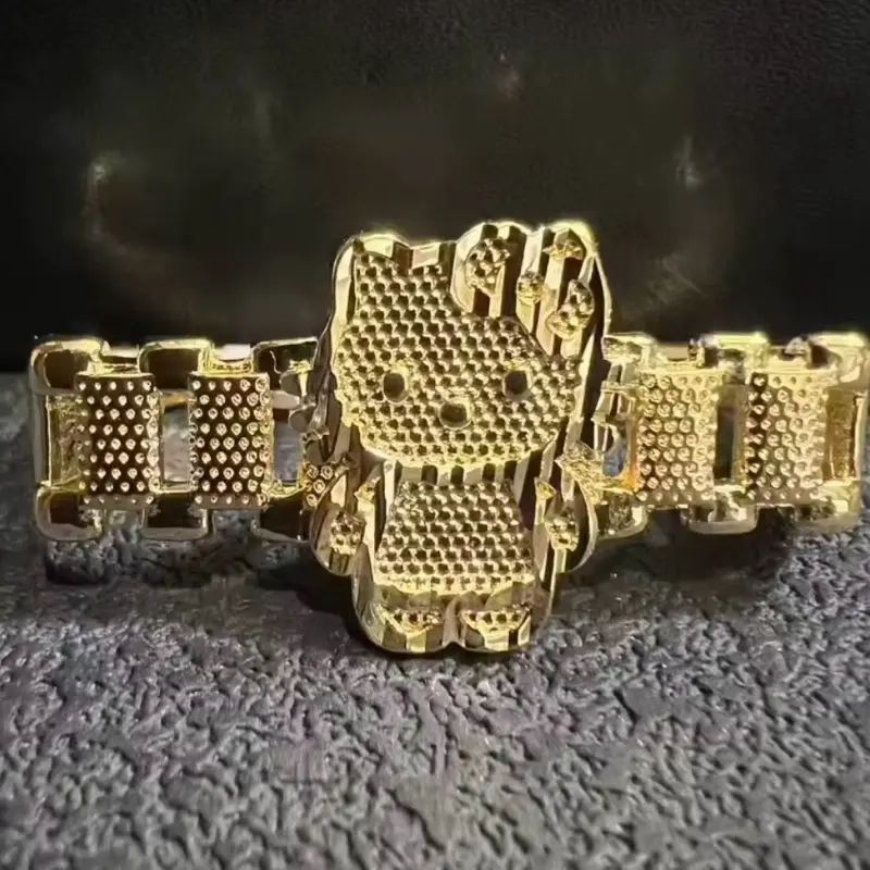 Gold plated stainless steel Chic glow kitty ring