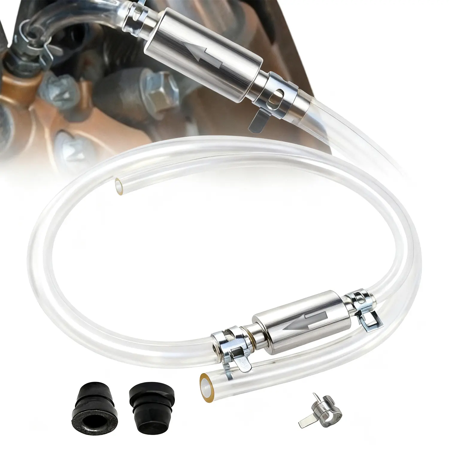 Brake Bleeder Kit,Brake Fluid Bleeder Kit Includes 2PCS Brake Bleeder Hose,2PCS One Way Check Valve,Universal Break Bleeder Kit Car Accessories for Car Motorbike Bike#SummerWins