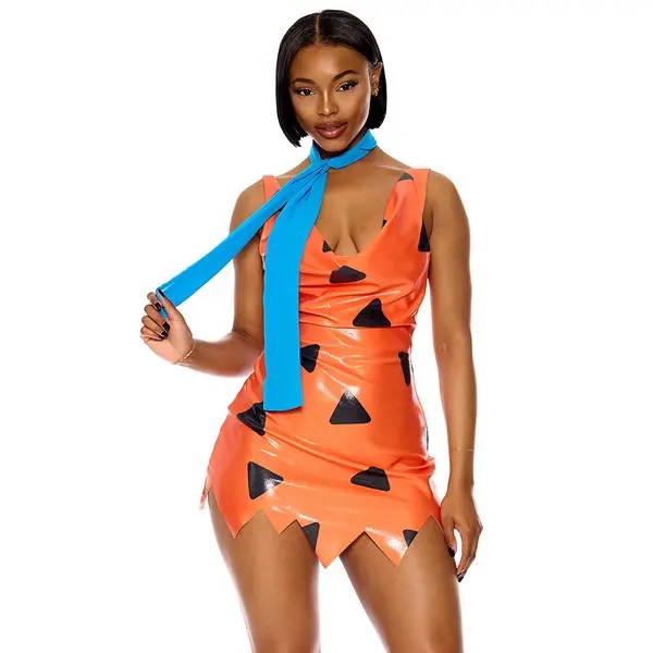 Women's Sexy Bedrock Fred Patent Costume Dress