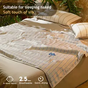 TENCEL Lyocell Summer Blanket - Washable Lightweight Summer duvet, Hypoallergenic Class A Bedding, Thermal Regulating Eco-Friendly Duvet Insert (All Season)