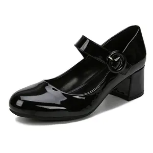 Women's Candy Dress Mary Jane Shoes Low Block Heels Closed Round Toe Office Work Church Wedding Pumps
