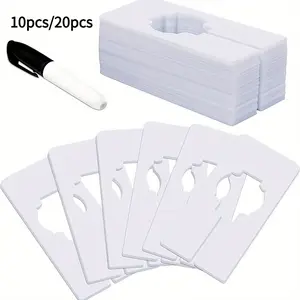 10/ 20pcs Closet Dividers For Hanging Clothes 5*2 Inches - Rectangle Clothing Size Dividers For Racks, 1.5x Wider White Closet Divider Set With Marker