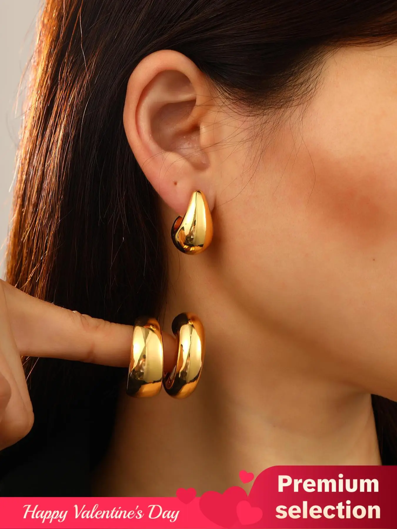 Minimalist C-shaped Hoop Earrings for Women, Fashionable Earrings for Galentineday Gift, Daily Use, Girl's Temperament All-match Cute Accessory, Vinta