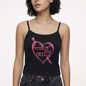 PTV Pierce the Veil Spaghetti Strap Tank Top Stylish Casual Wear Music Lovers Gift Camisole Style Fit Print Womenswear