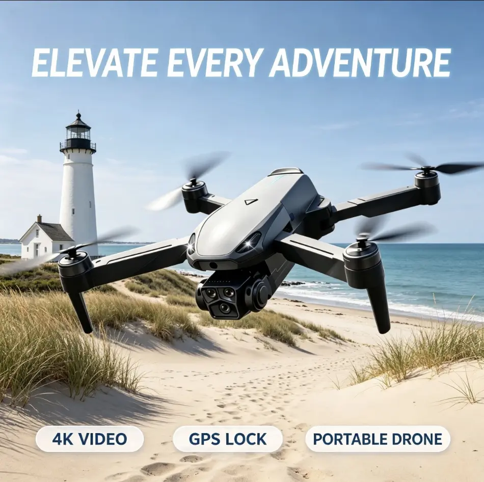 M8 Pro 2026 Foldable Drone, 4K UHD EIS Anti-Shake Camera, GPS, 5G WiFi FPV, Obstacle Avoidance, Auto Return, 360° Stunt Roll, 2 Batteries for Beginners Aerial Photography