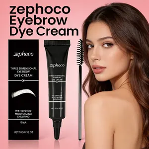 zephoco Eyebrow Dye Cream (Black), Long-Lasting Setting Natural Color Eyebrow Styling Cream
