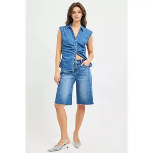 RISEN Raw Hem Slouchy Seamed Jorts