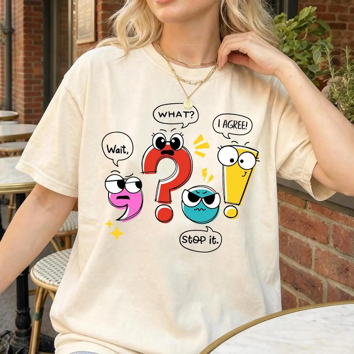 Comfort Colors Funny Grammar Teacher T-Shirt, Punctuation English Teacher Tee Gift Day, Back to School T-Shirt