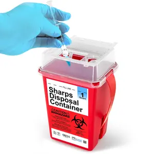 Containers for Home Use, Needle Disposal, Sharps Disposal, Small Biohazard Containers - 1 Quart