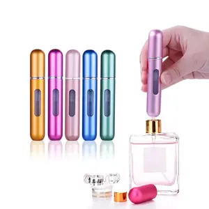 5/8ml Multi Color Aluminum Mini Perfume Bottle with Spray Pump Portable Empty Refillable Atomizer Bottle