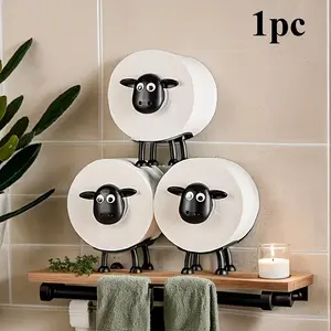 1pc Cute Lamb Paper Towel Holder, Space-Saving Standing Design, Ideal for Living Room, Coffee Table, Kitchen, Bedroom, Fun Home Decor