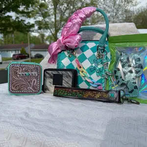 Mini Speedy Bundle-Teal/White Checkered