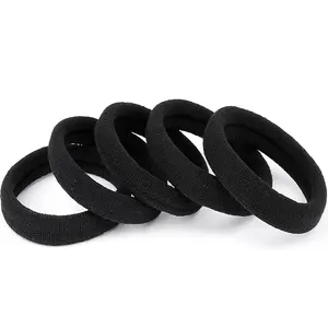 Black Hair Ties No  No Pull 100 count Extra Thick Elastics Hair Bands Large Ponytail Holders for Women Girls Thick Heavy Curly Hair