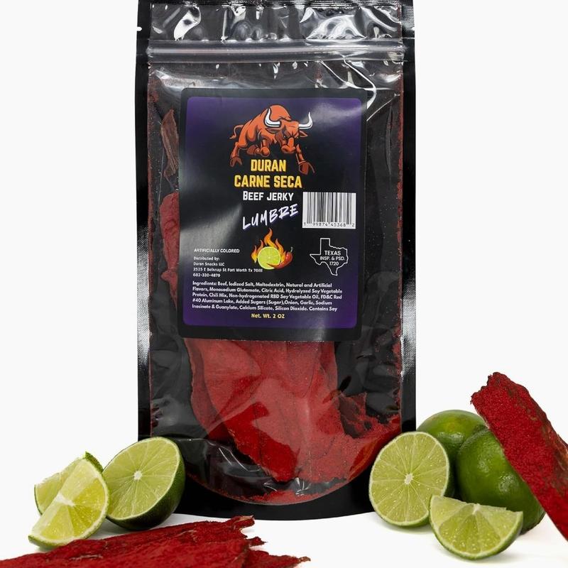 Tizon Lumbre Carne Seca - Spicy Fuego Beef Jerky Snack, Premium Mexican-Style Dried Beef, 2oz Resealable Pouch, No Added Hormones, USA Made