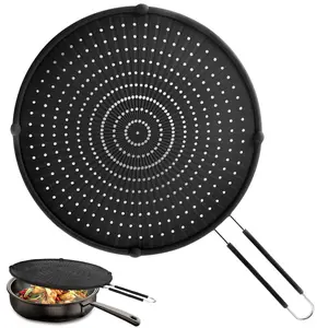 Splatter Screen for Frying Pan, Grease Splatter Guard, Heat-Resistant Splatter Guards for Frying, Silicone Splatter Guard for Everyday Cooking, Dishwasher Safe （16in×12in×0.5in）