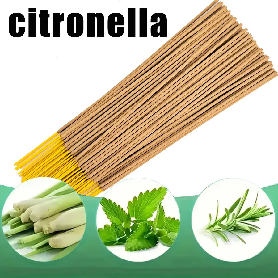 Natural Lemongrass Scented Incense Sticks, Aromatic Incense, Aromatic Scents, Long-Lasting Calming Home Fragrance for Home Yoga Camping Bedroom Meditation Hotel Pet Store, 25-128 Pieces