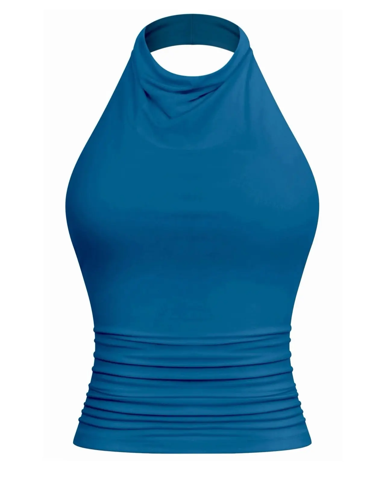 Iris Cowl Neck Halter Top (Teal)