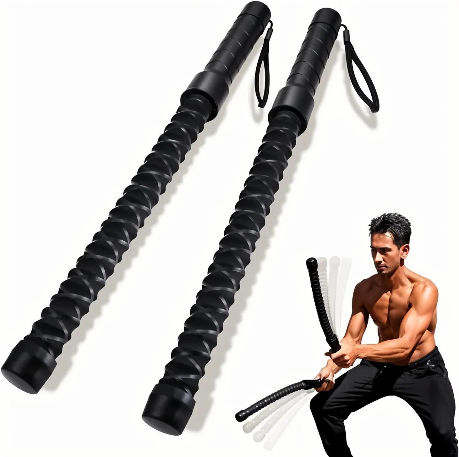 Ropeless Battle Ropes for Home Gym - Cordless Training Rope Fitness Equipment for Men&Women, Weighted Workout Ropes for HIIT, No-Jump Full-Body Exercise, Strength Training Equipment Heavy Resistance & Travel- Friendly