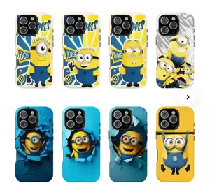 Minions Double-layer durable phone Cases For iPhone 17 16 15 14 13 12 Promax Pro Plus, hard shell protection ,Unique design,best Gift