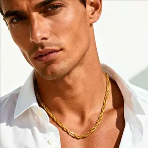 18K Real Gold-Plated Milano Rope Gold Chain Necklace for Men, Affordable Trendy, Multi-Angle Reflective Shine, Ideal Gift for Fashion Lovers, Gold Chains
