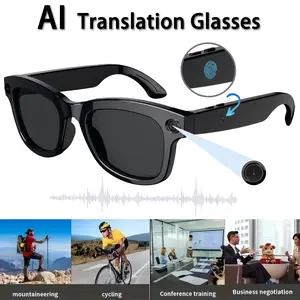 Ai Smart Bluetooth-compatible Glasses with Camera, 8mp HD Video Recording Sunglasses, Real-Time Translation, Voice Assistant, Open Audio for Travel