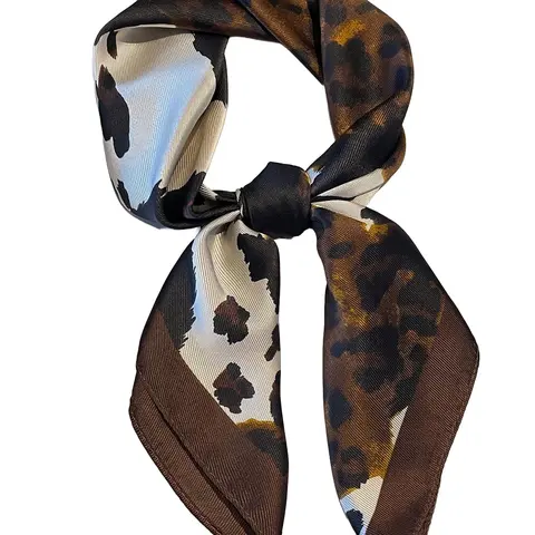 Floral Print Scarf for Women, Soft Silk-Like Hairband, Fashionable Head Wrap & Neck Scarf, All-Season Woven Fabric Accessory, Fashion Hair Scarves
