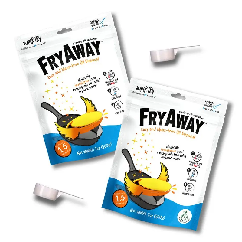FryAway Set of 2 Super Fry Cooking Oil Solidifier