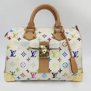 Pre-owned Louis Vuitton canvas Shoulder Bags Speedy 30 Monogram white Multicolore by Takashi Murakami 【BF 12Z】XP02207