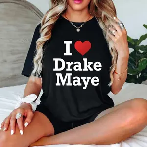 I Love Drake Maye T-Shirt Women Funny Football Fan Girl Gameday Graphic Tee Shirt Quarterback Support Top Casual Short Sleeve Cotton Top Sports Fan Birthday Gift For Her Womenswear Breathable