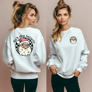 Dont Stop Believing DTF Graphic T-Shirt: Holiday Season, 100% Cotton, Oversized Relaxed Fit - Fabric