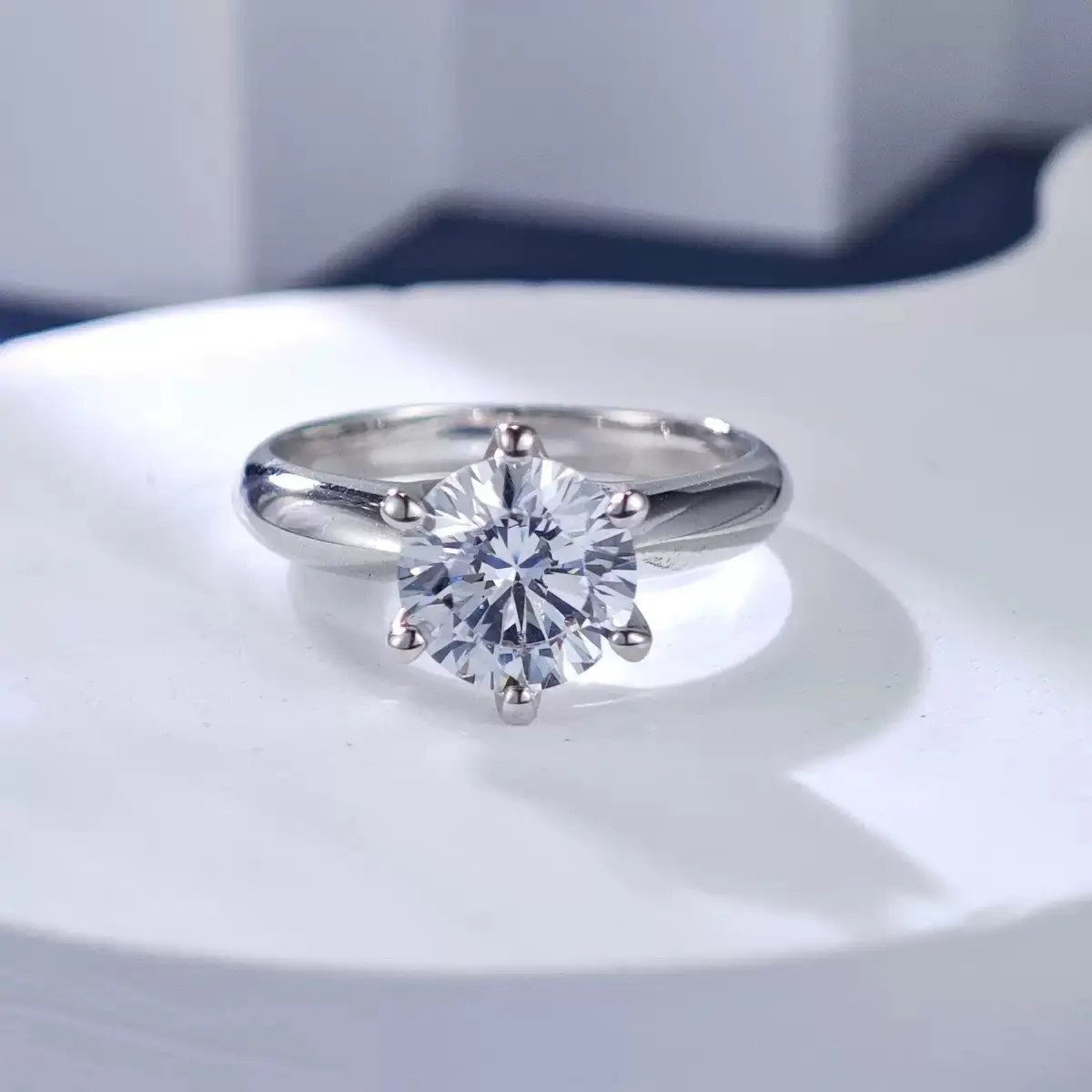 [EVA Jewelry] Tarsha 5CT 925 Sterling Silver Synthetic Moissanite Ring