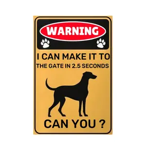 Funny Warning Dog Signs, 8x12 Inch Metal Tin Signs Beware of Dog Tin Safety Plaque. Suitable for fences, yards, outdoors, farmhouses, homes, wall decorations