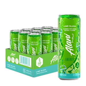 Alani Nu Energy Drink - Lime Slush - Naturally Flavored 0g Sugar 200mg Caffeine (Case of 12)