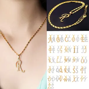 Suplight Women Girls Necklace with Letter A to Z Stainless Steel/18K Gold Plated Initials  Necklace It's from the Mean Girls movie Zirconia Alphabet