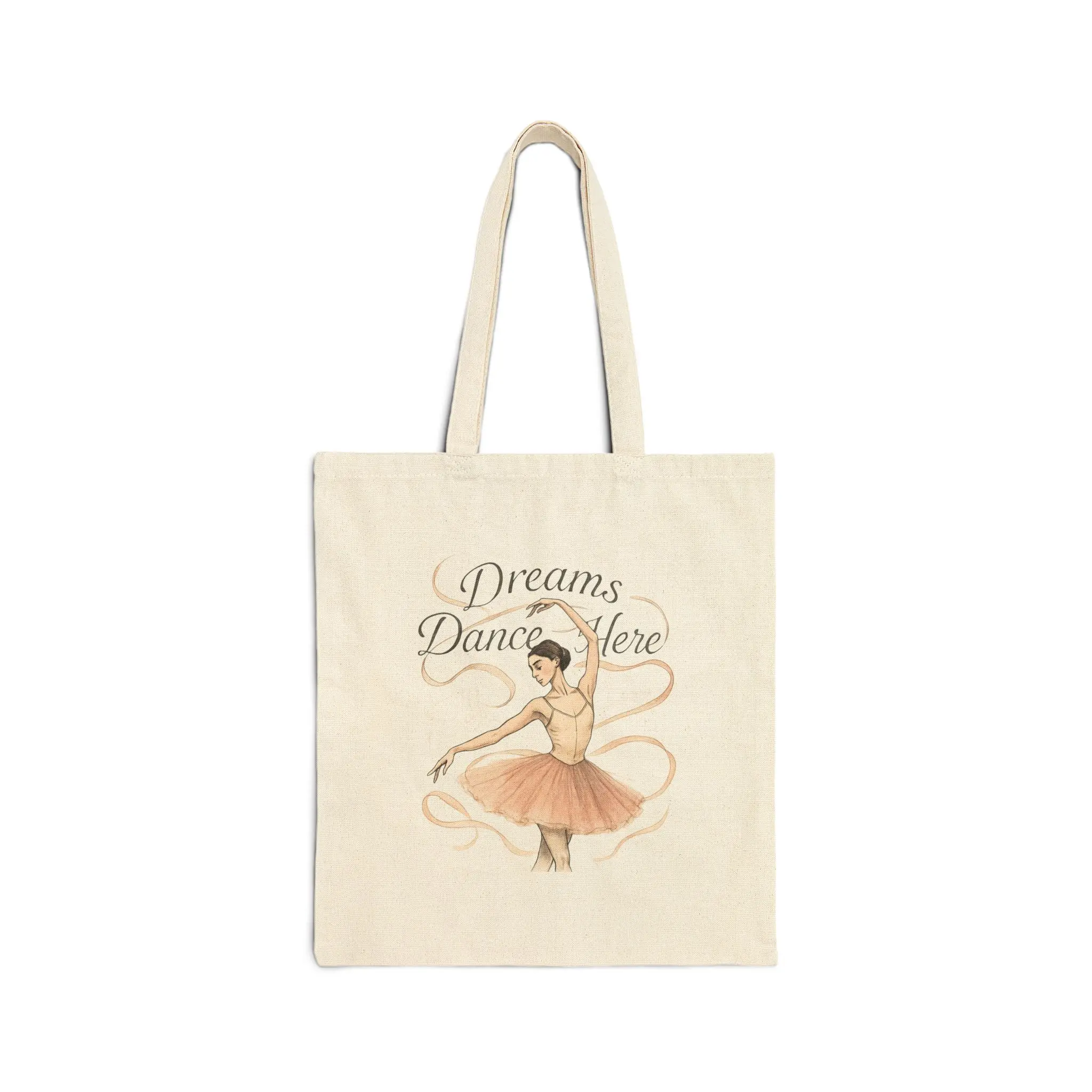 Ballet Ballerina Illustration Dreams Dance Here Tote Bag | Canvas Tote