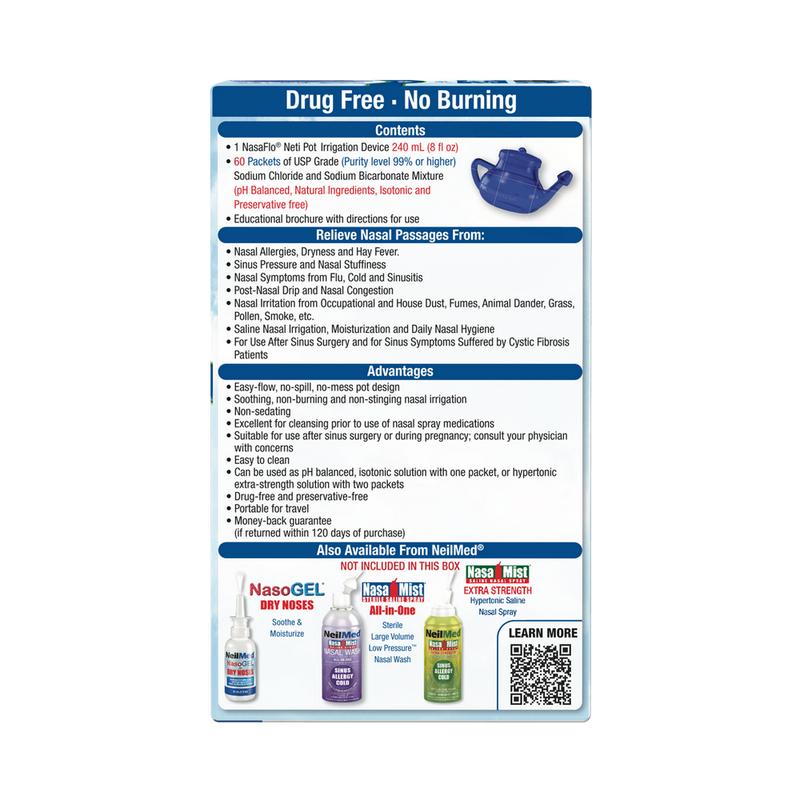 NasaFlo Neti Pot with 60 Packets