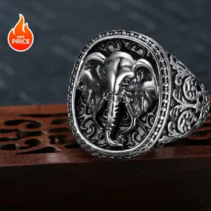 1pc European and American Retro Domineering Elephant Shaped Ring Fashionable Romantic Date Ring, Suitable for Daily Wear Jewelry, A Gift for Boyfriends and Fathers