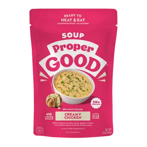 Creamy Chicken Soup - Easy High Protein Meal, Made with Clean Ingredients, Ready in 90 Seconds, Tastes Homemade