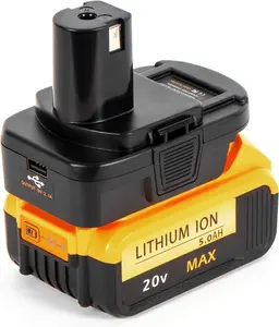 DM18RL Battery Adapter Converter with USB: Compatible with Dewalt 20V & Milwaukee M18 Batteries, Converts to Ryobi 18V Lithium-ion (P108, ABP1801, RB18L20) for 18V Tools