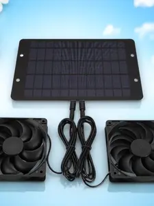 Solar Powered Double Fan Ventilation System, Weatherproof, Easy Install, No Power Needed, for Chicken Coop, Greenhouse, Pet House, RV, Shed